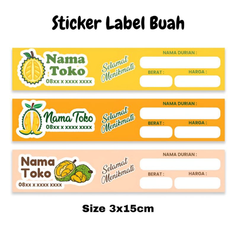 

(MINIMAL ORDER 100 PCS) STIKER LABEL BUAH DURIAN