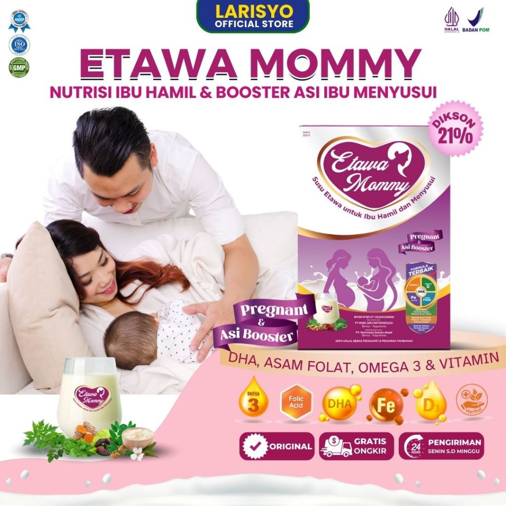

Susu Janin Bayi Sehat Untuk ibu Hamil dan menyusui Etawamommy Paket 1 Box