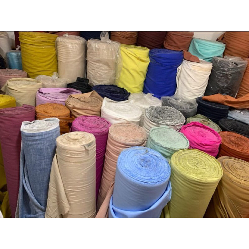 Kain Linen Rami Polos Meteran Kain Katun Linen Polos