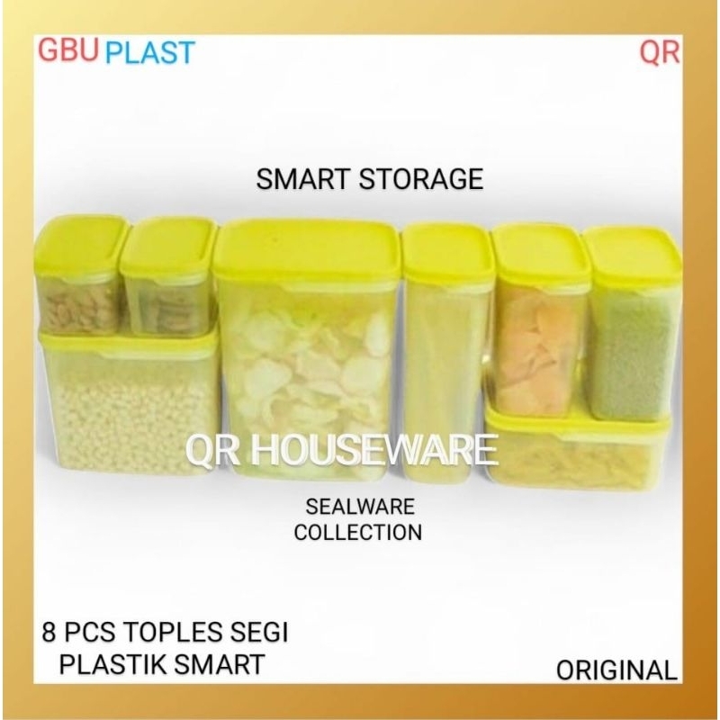 Toples Set GBU Plast Smart Storage 8 Pcs | Sealware Plastik Tebal Kedap Udara Food Grade BPA Free