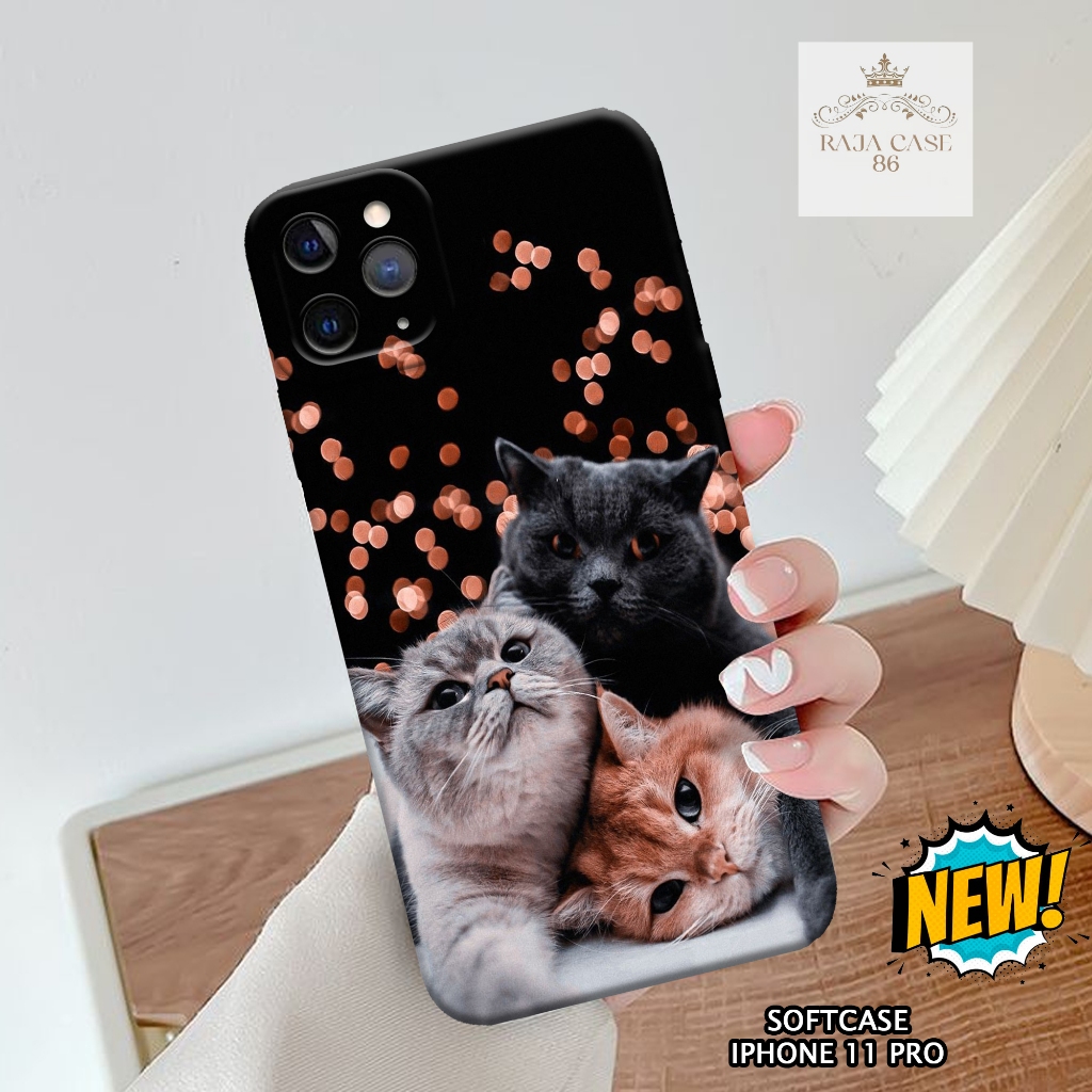 Softcase Iphone 11 Pro - Rajacase - Case Iphone 11 Pro - Motif Case cats - Case Iphone 11 Pro - Peli