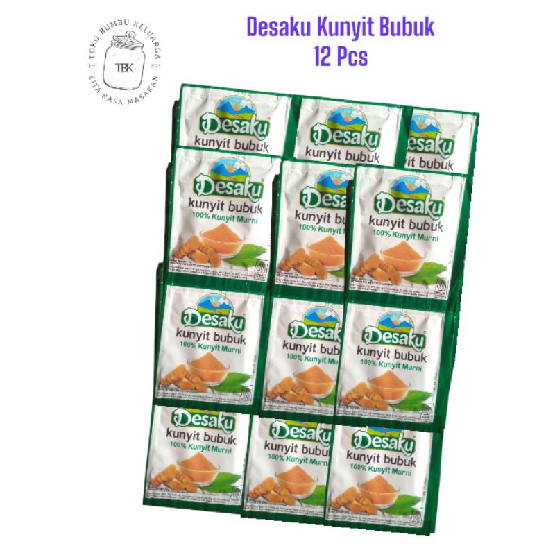 

Bubuk Kunyit 12 Pcs Cap Desaku Rempah Murni Berat 5 Gram Bumbu Instan Siapsaji