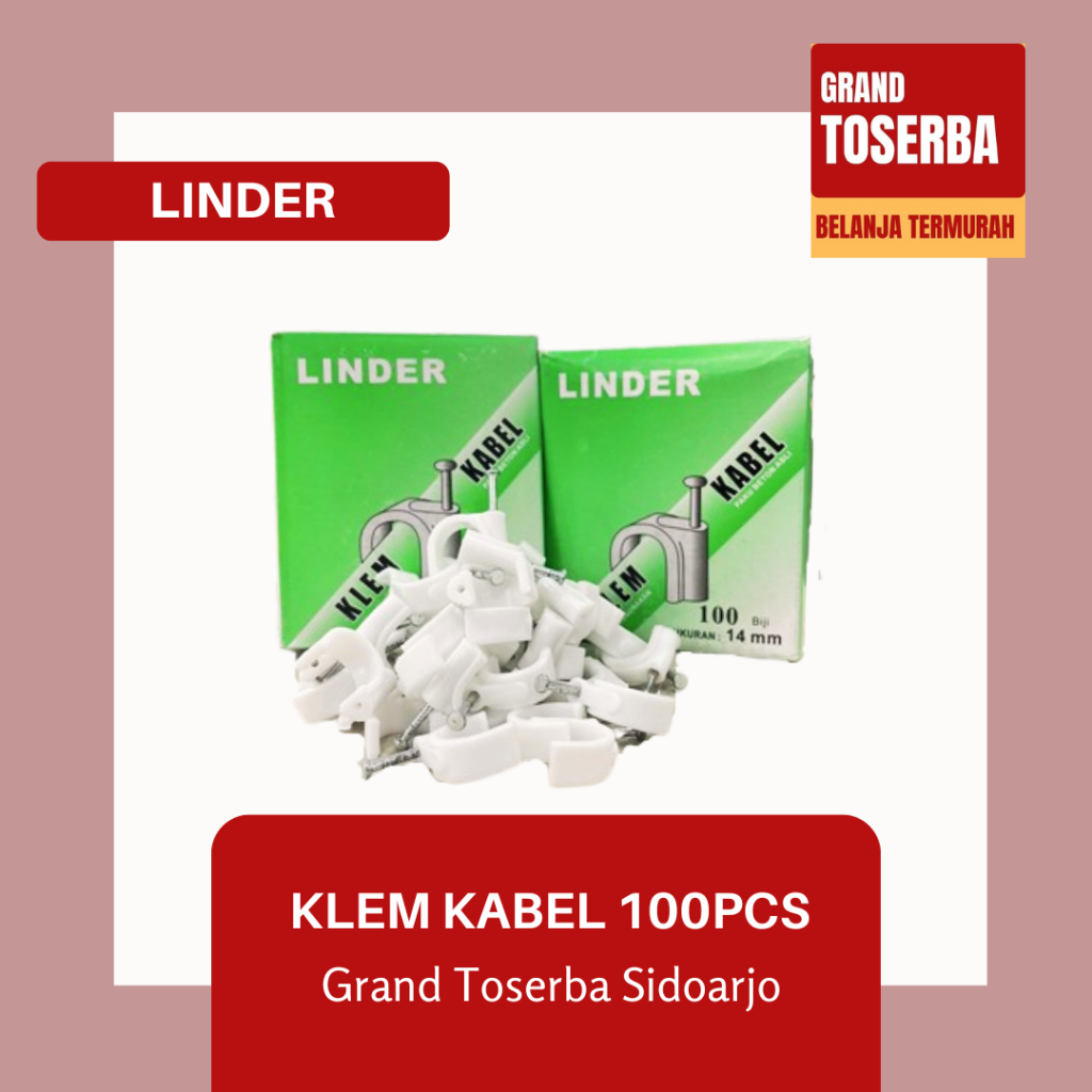 KLEM LINDER BETON 14MM ISI 100pcs / KLEM KABEL PAKU BETON PENAHAN KABEL PADA DINDING