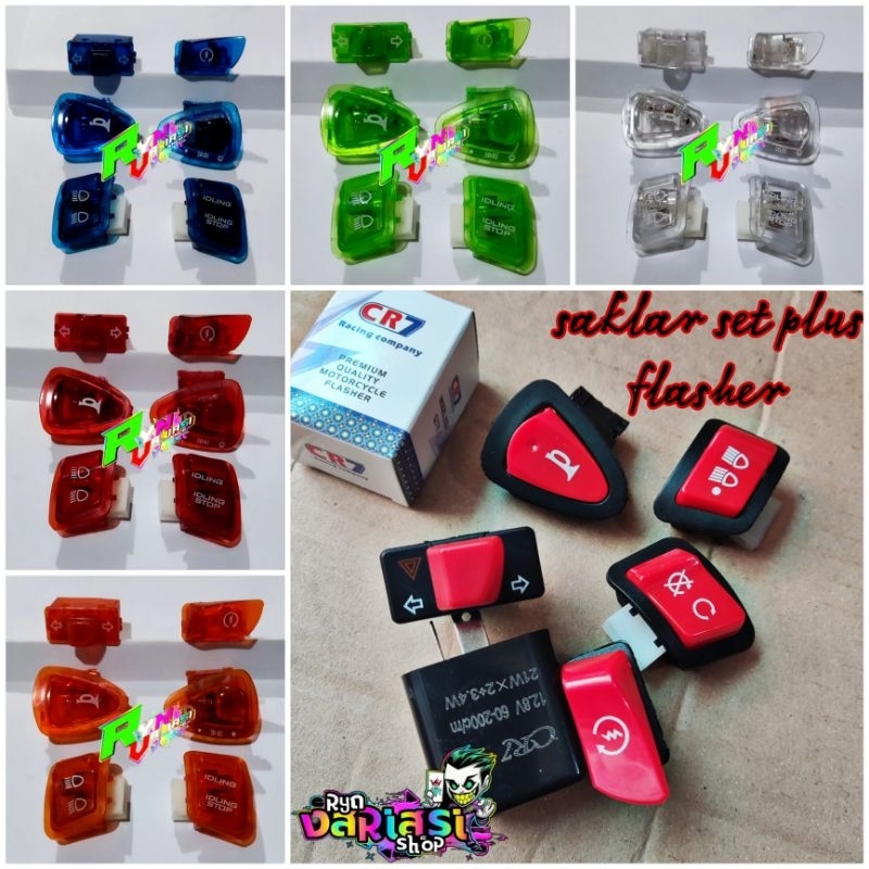 Set Saklar Vietnam Tombol Warna Transparan Honda vario 110 techno Beat fi Scoopy fi Vario 125 kzr bl