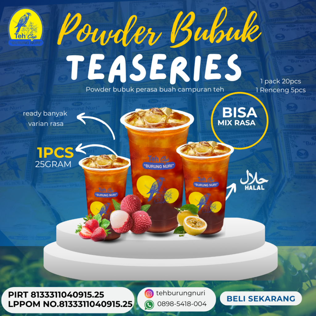 

Minuman Bubuk Instan rasa buah D'DRINK ( 25g / Peach / Strawberry / Markisa / Lemon / Lychee )