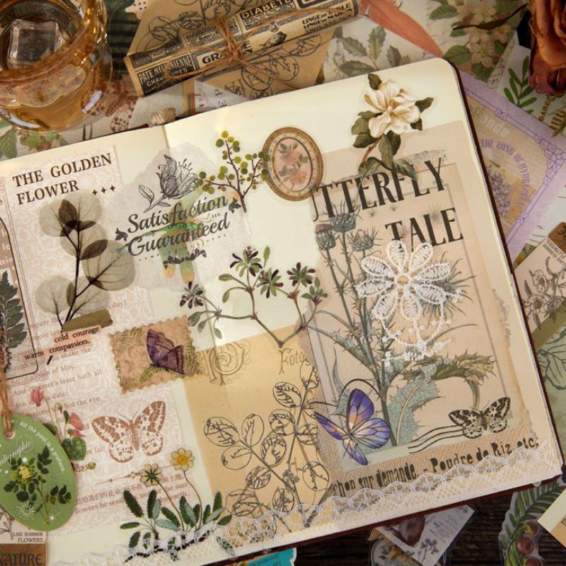

35+ Pcs Journal Kit Vintage Paper Old Journal Aesthetic Murah Bundle Scrapbook