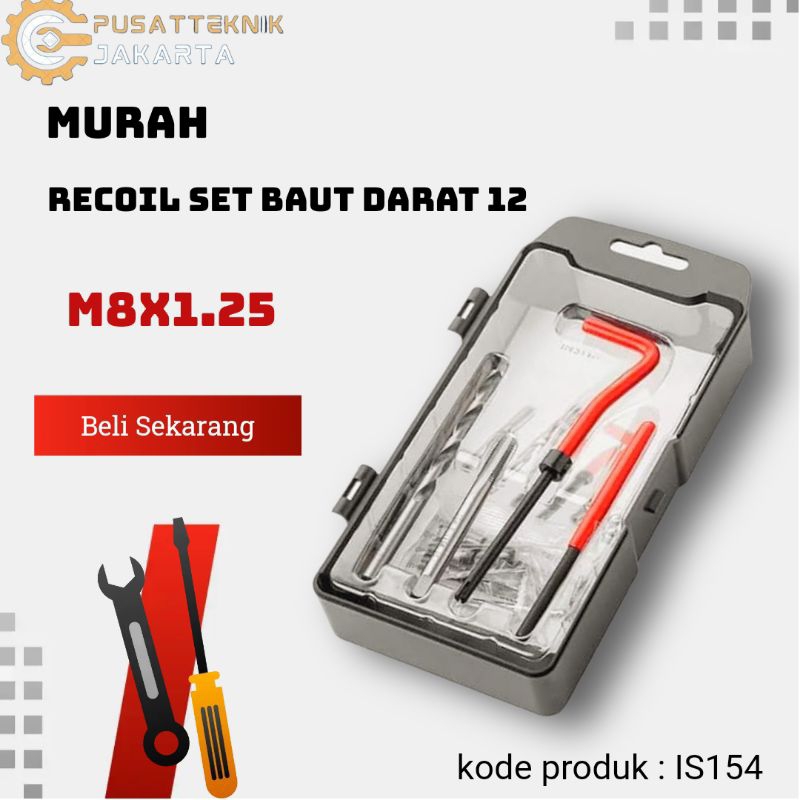 Recoil set m8x1.25 recoil baut 12 recoil baut drat 12 set