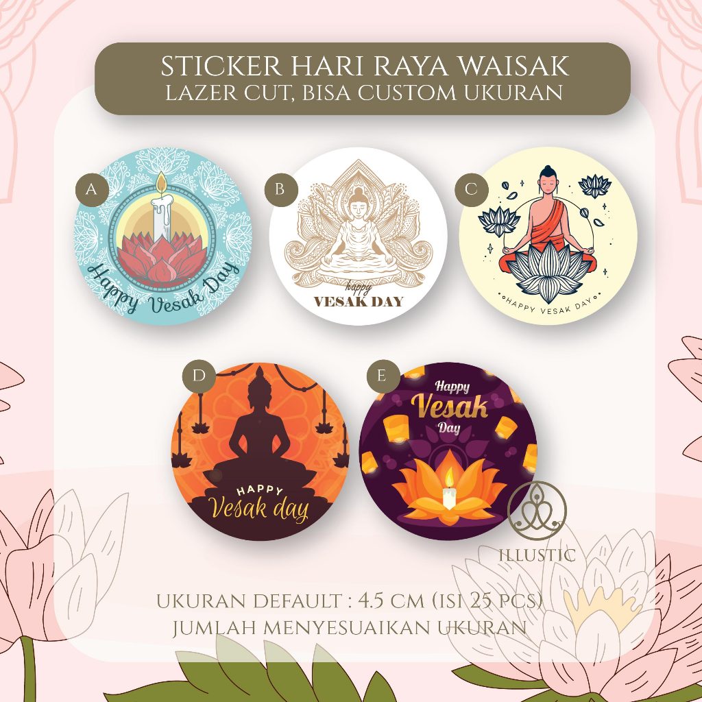 

Sticker Bulat Hari Raya Waisak Vesak Day