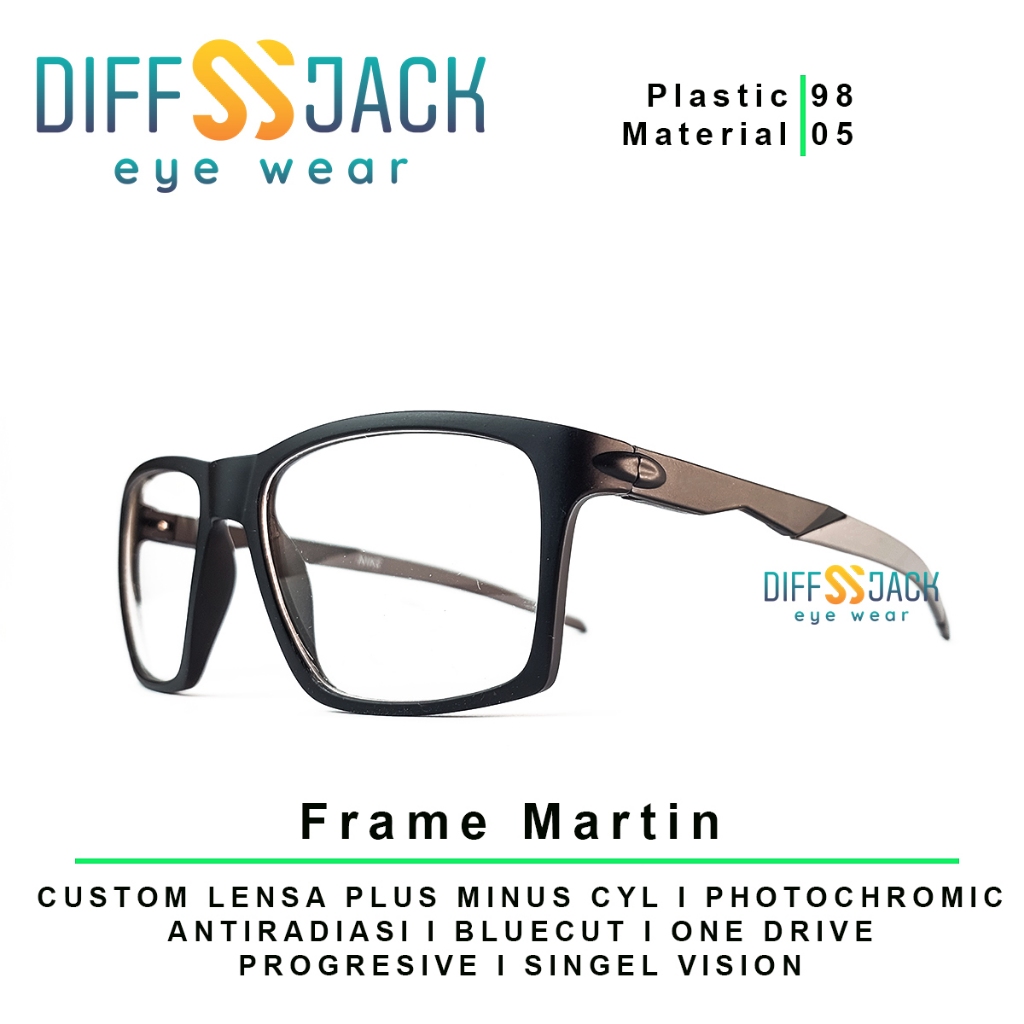 SPORT - Kacamata PHOTOCHROMIC Minus Black Grey Plastik lentur