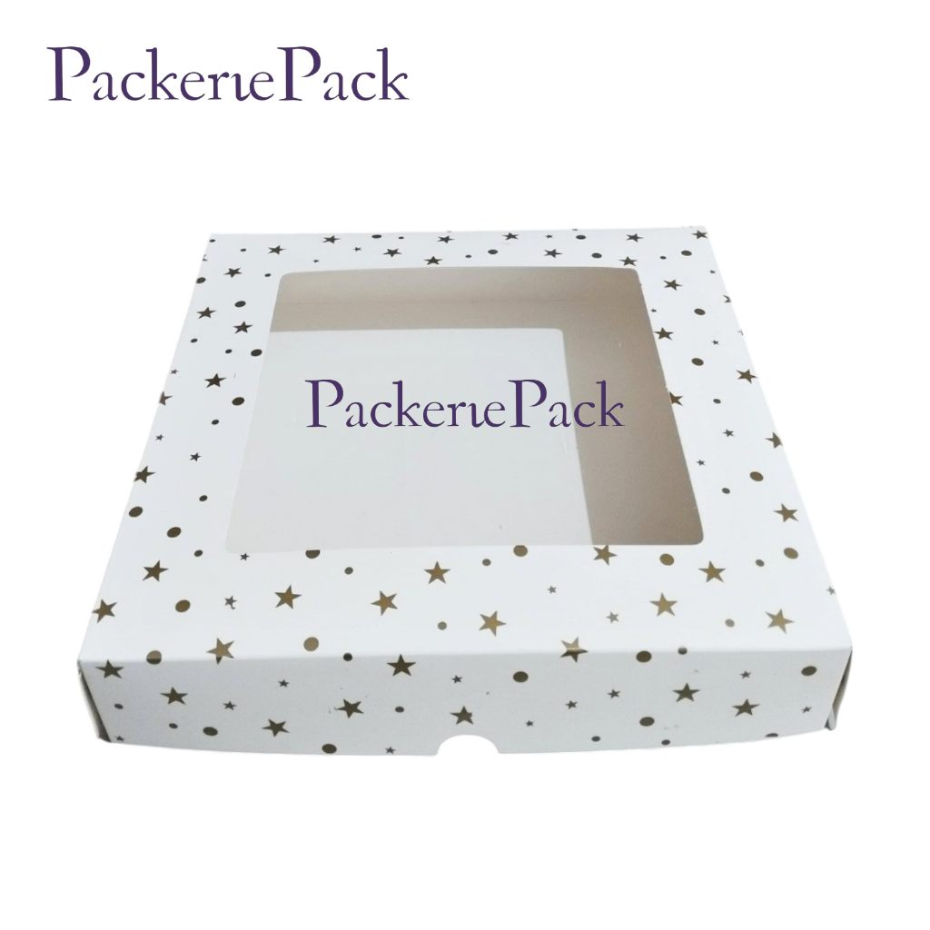 

Dus Kotak Kue Ivory Motif 22x22x5 cm Motif Polkadot Bintang Emas Ivory Box Brownies, Pizza, Pie 22 x 22 x 5 Premium Jendela (10 Pcs)