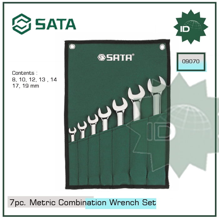 KUNCI RING PAS SET 09070 7PC COMBINATION WRENCH SET (METRIC) SATA TOOLS