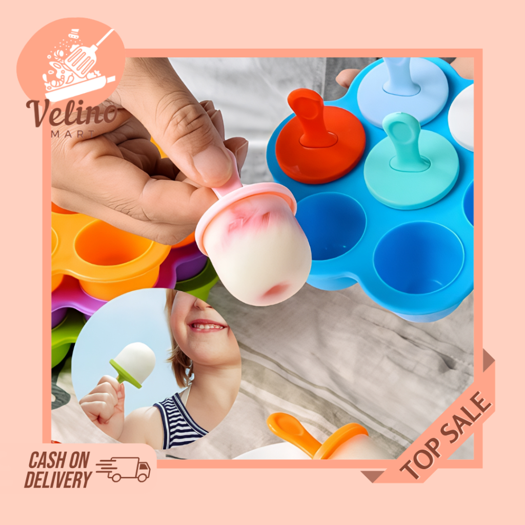 Cetakan Es Krim Silikon Cetakan Es Krim Stik Lolipop Alat Cetak Es Jely Serbaguna