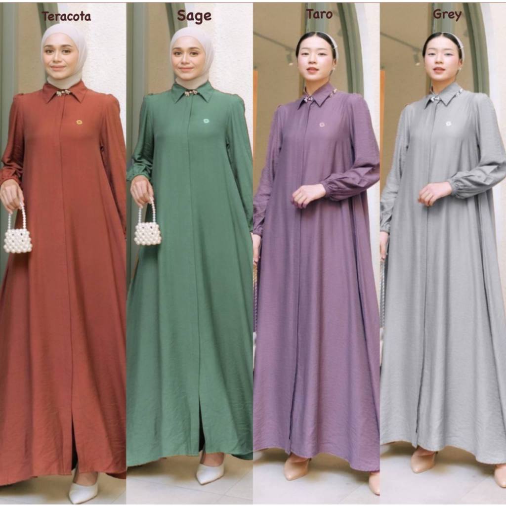 Dress gamis polos airflow silk premium
