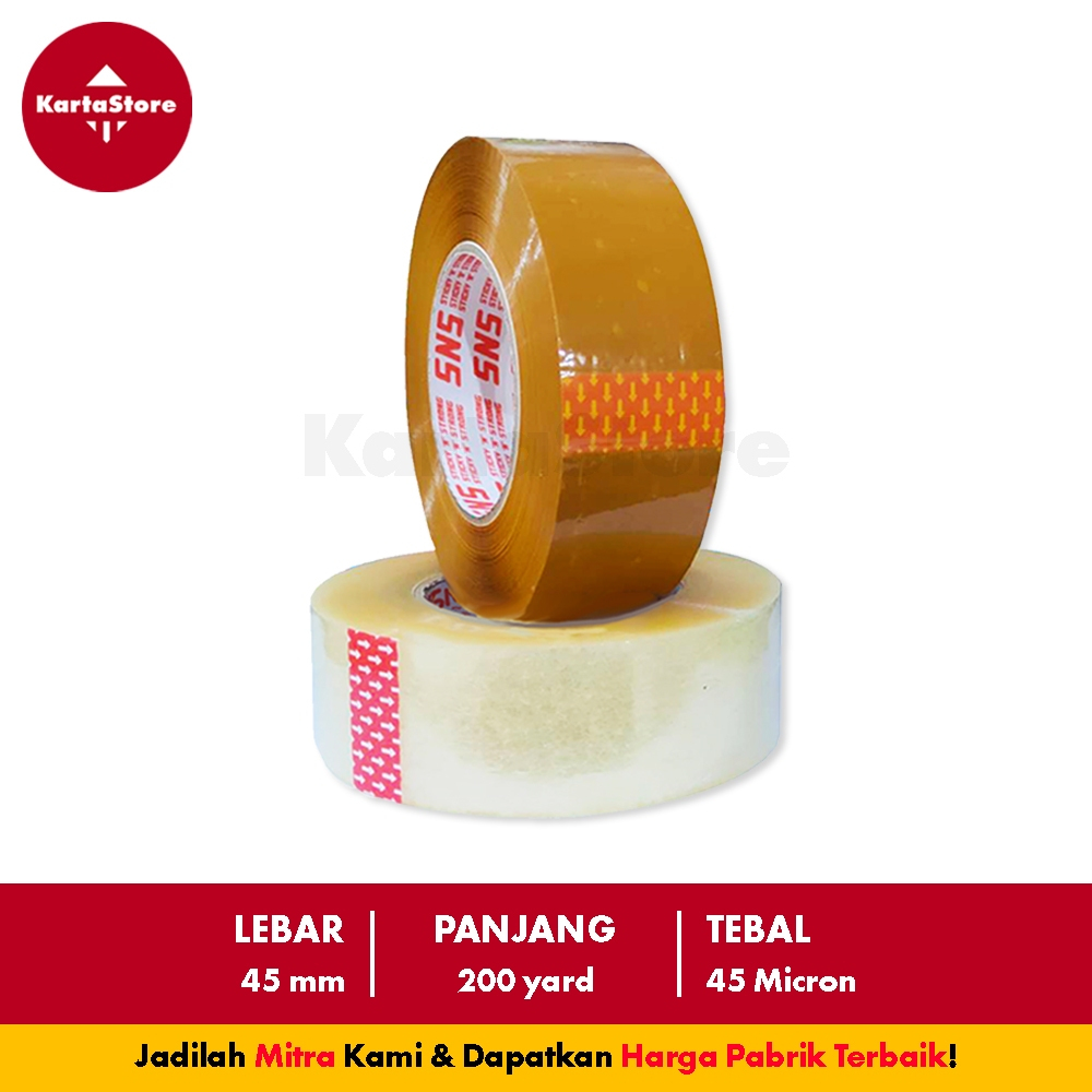 

LAKBAN BENING / COKLAT 200 YARD x 45mm SNS Sticky N Strong