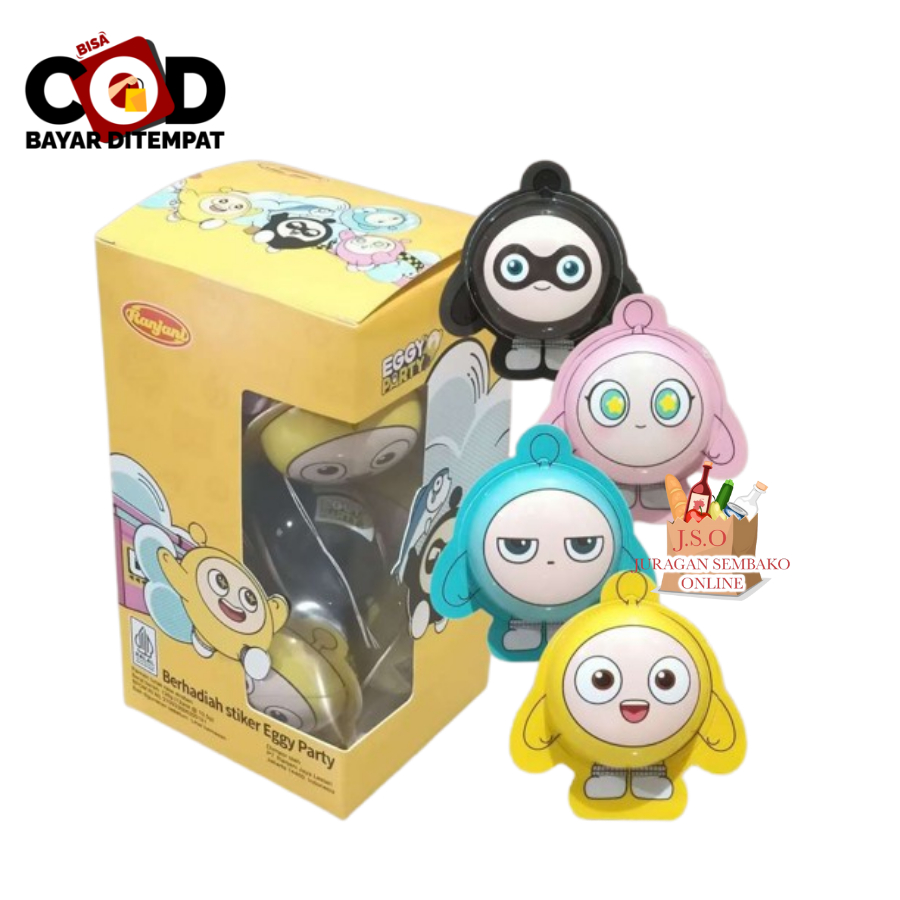

[JSO]Ranjani Eggy Party Box lsi 12pcs Permen Lunak Rasa Stroberi Gummy Candy Strawberry Flavour Snack Cemilan Anak Halal