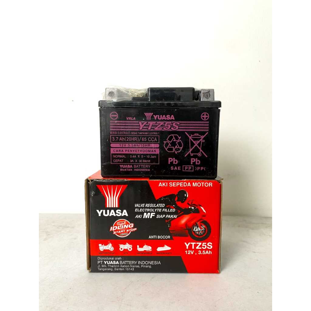 AKI ACCU KERING MOTOR YUASA INDOBATTERY YTZ5S 3.5AH BEAT, VARIO, BLADE, REVO, SUPRA X 125