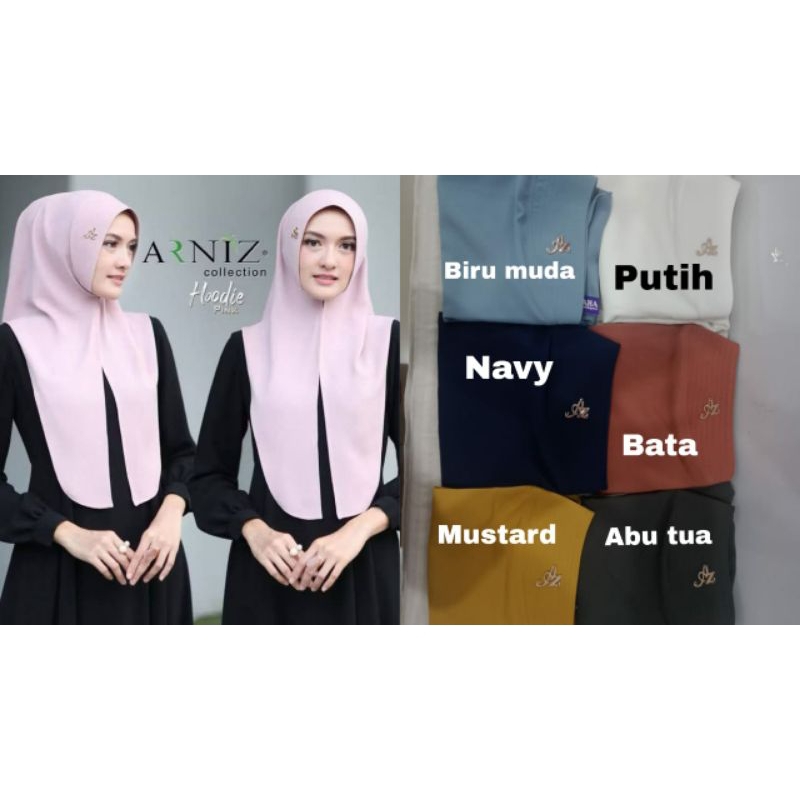 Hijab Hoodie Original by Arniz Collection dengan plat Az di pet