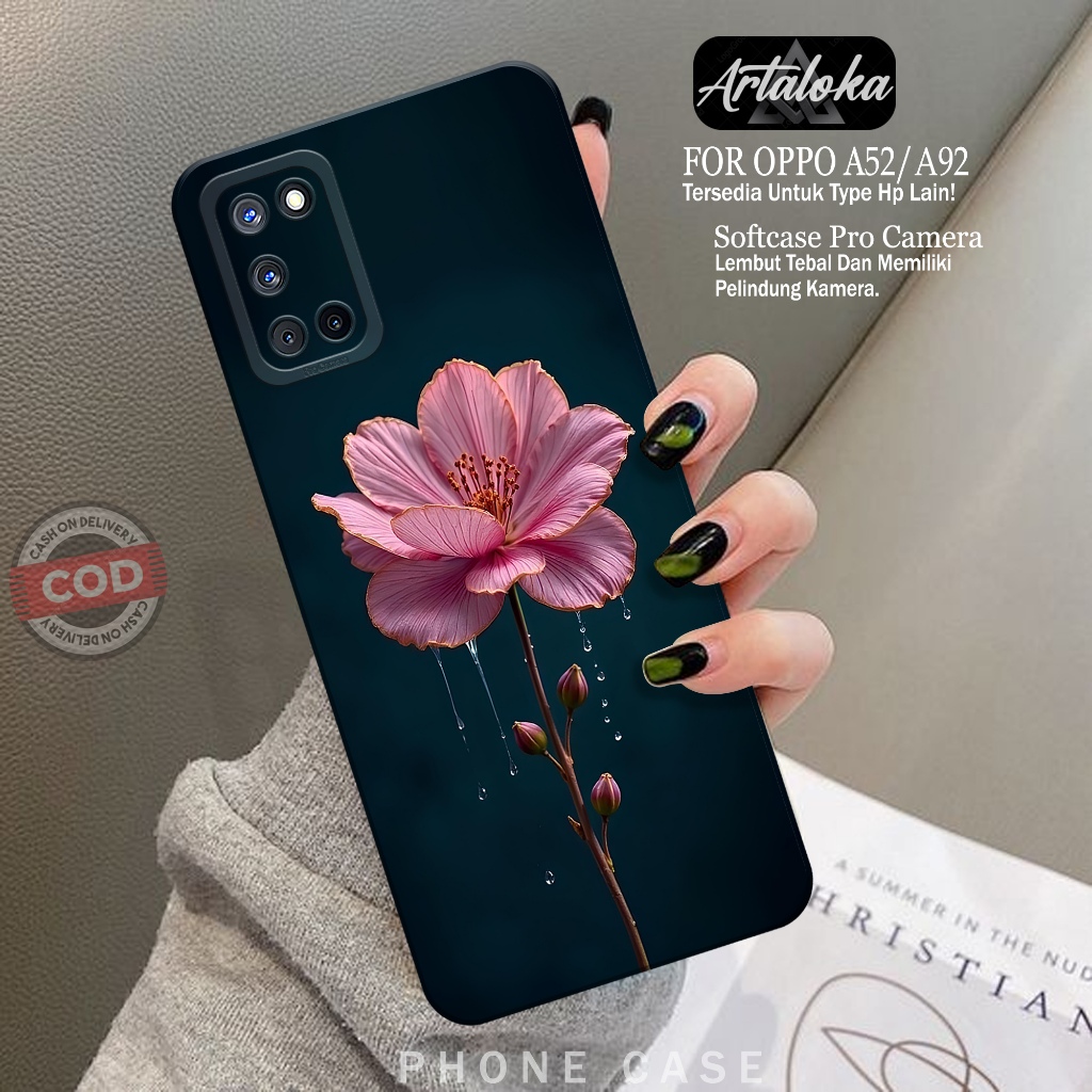 Softcase Hp OPPO A92/A52 Fashion Case Bunga Case OPPO A92/A52 Silikon TPU Pro Camera Casing OPPO A92