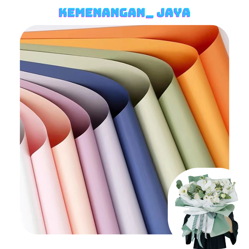 

Flower Wrapping Florist Cellophane Kertas Buket Solid Polos Full Color KB07