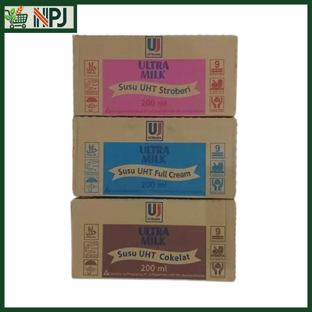 

Ultra Milk UHT 200ml 1 Dus Isi 24 Pcs – Susu Kotak Original / Cokelat / Stroberi