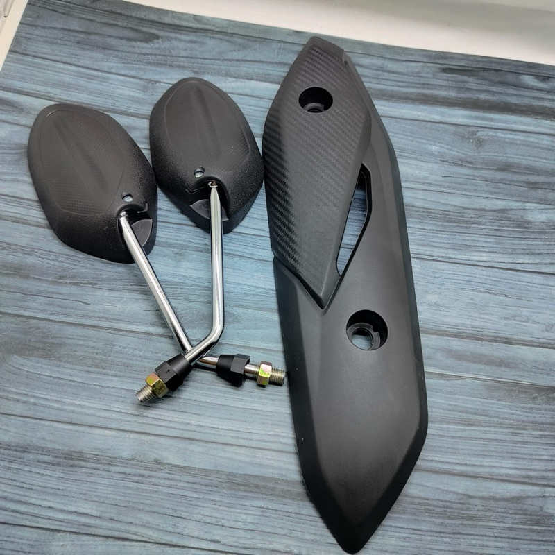 Tutup tameng knalpot beat fi 2015-2018+spion beat chkrome tangkai panjang