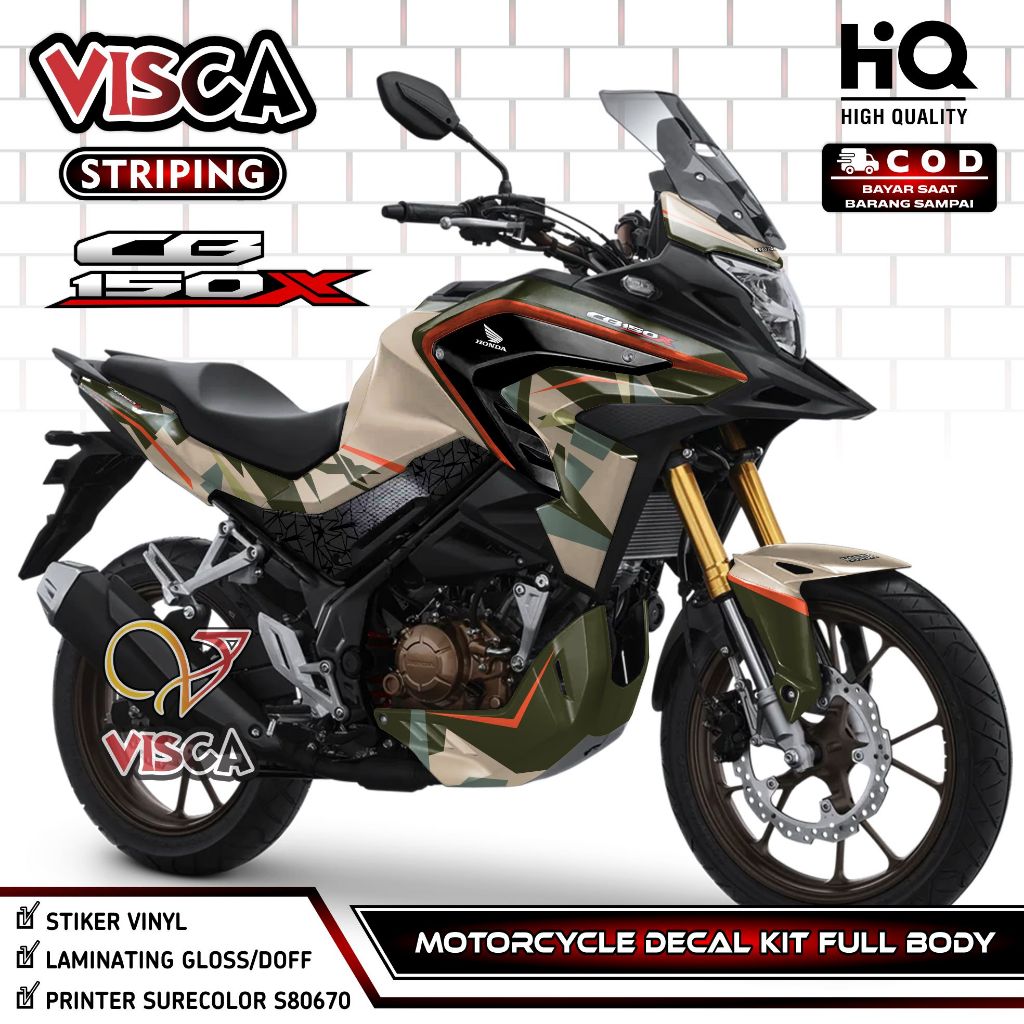 Stiker CB 150 X Full Body - Dekal CB150X - Striping CBX Variasi Keren - Decal CB 150X Fullbody Desai