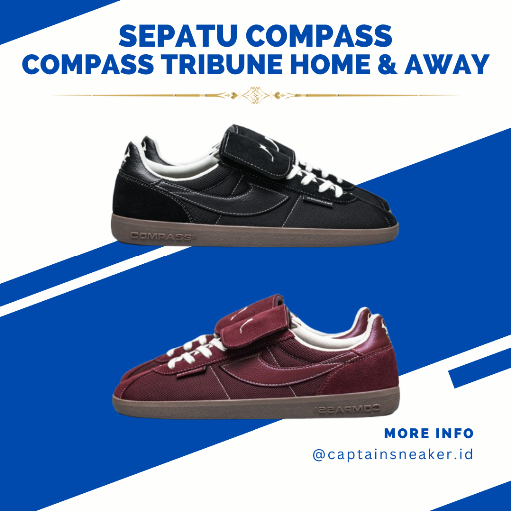[Ready stock] Sepatu compass tribune home & away 100 ORIGINAL | size 37-45
