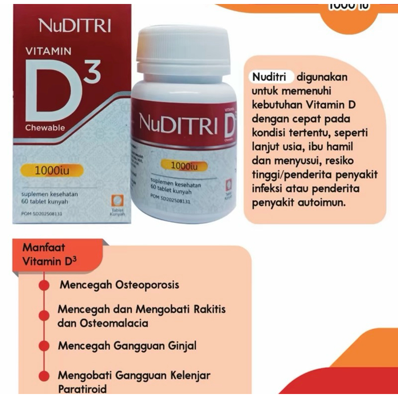 Nuditri Vitamin D3 100 IU Chewable