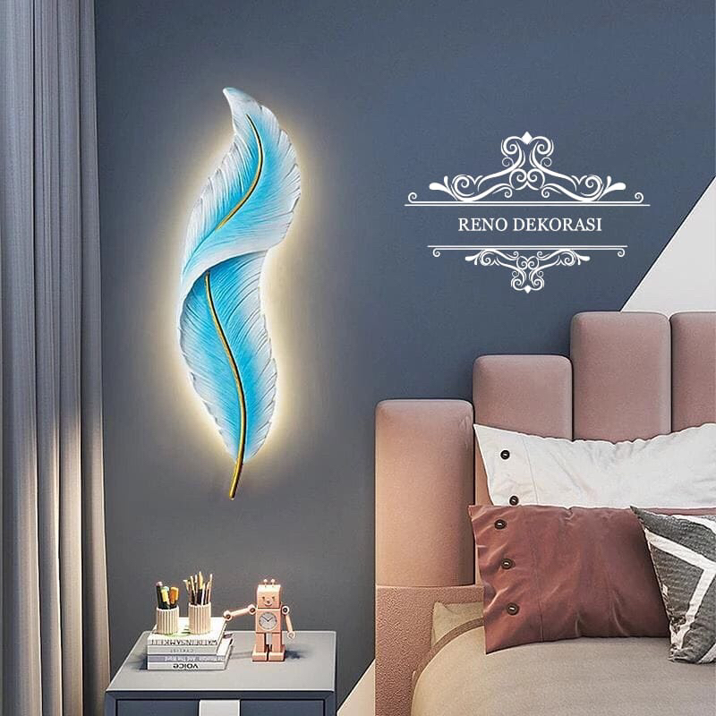 Termurah Lampu Dinding Minimalis lampu hias dinding  Gaya Nordic lampu daun lampu bulu 3 Warna Lampu