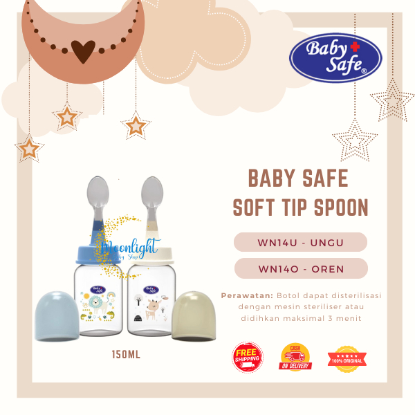 BabySafe - JS07 - Botol Susu Bayi Regular 150 ml Dengan Sendok