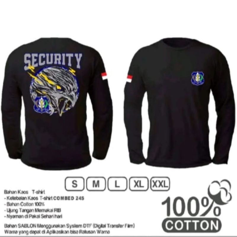 KAOS PRIA DISTRO ORIGINAL 100% II SECURITY// KAOS TANGAN PANJANG