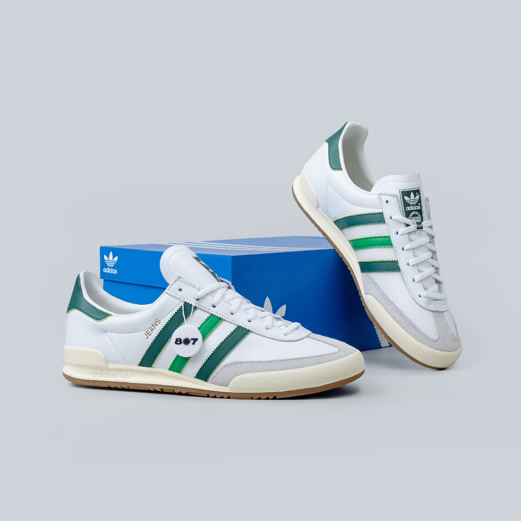 Adidas Jeans White Collegiate Green