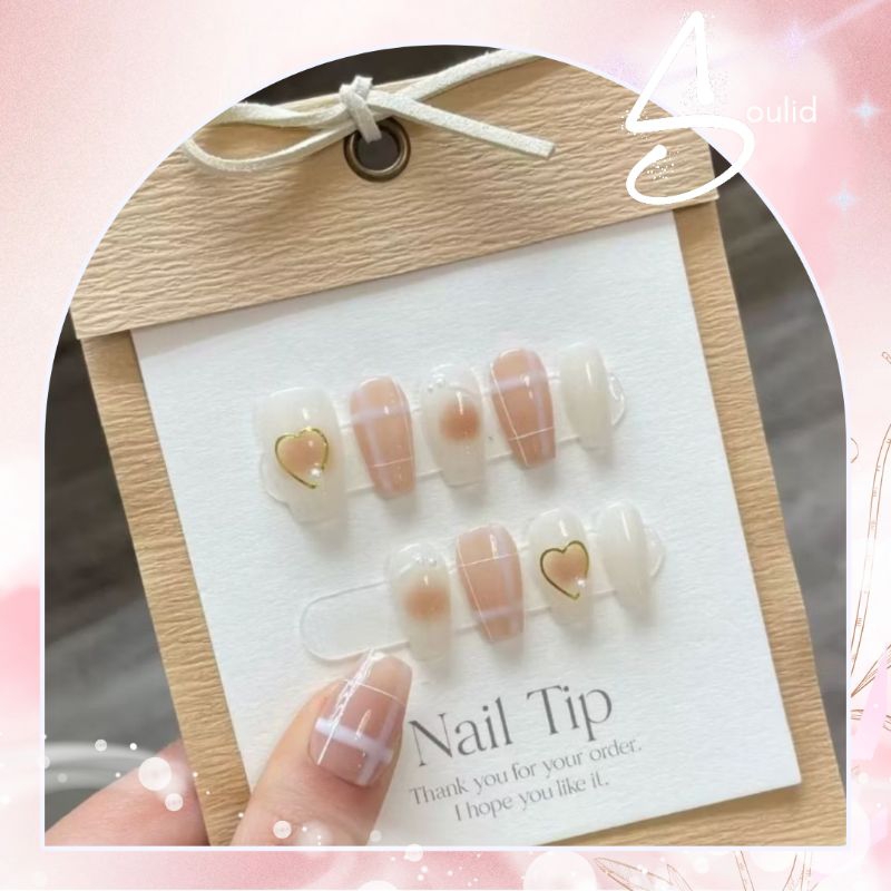 PRESS ON NAIL POLISH GEL HANDMADE FAKENAILS NAIL ART CUSTOM WARNA & UKURAN