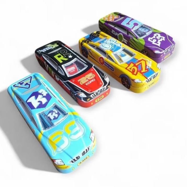 

tempat/kotak/tepak pensil kaleng/seng mobil susun + mobil kecil B 823