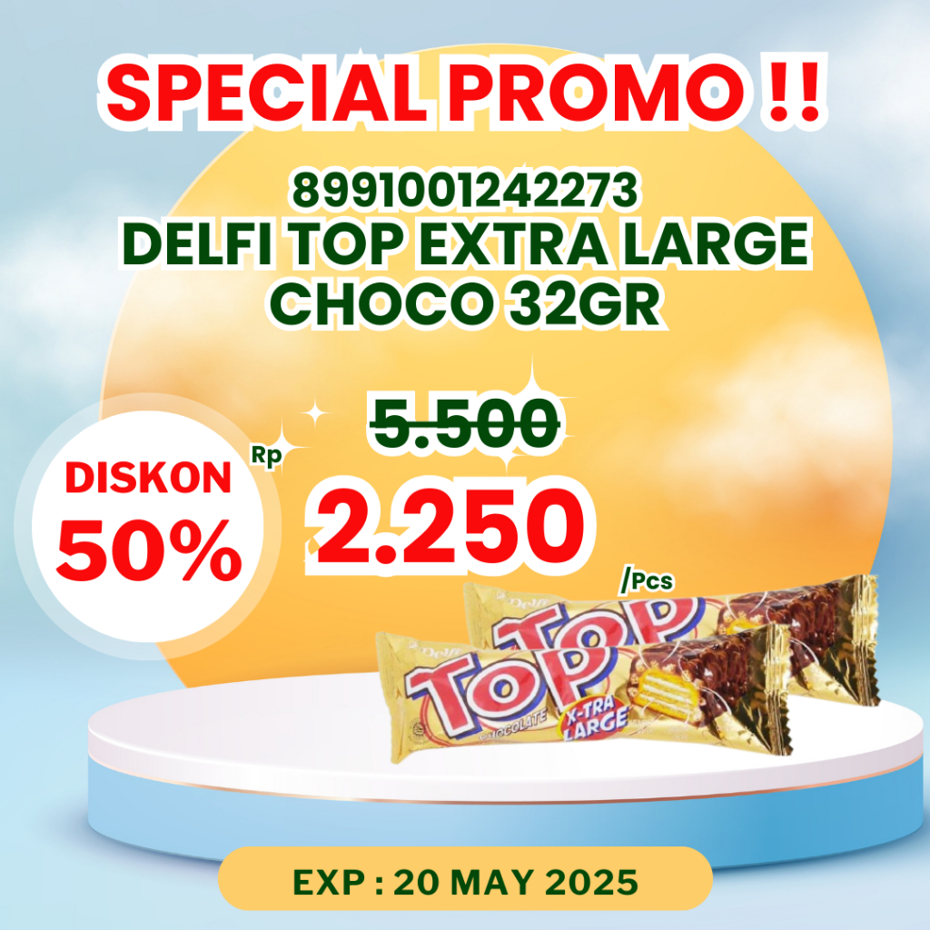 

DELFI TOP EXTRA LARGE CHOCO 32GR – Lebih Besar, Lebih Puas!