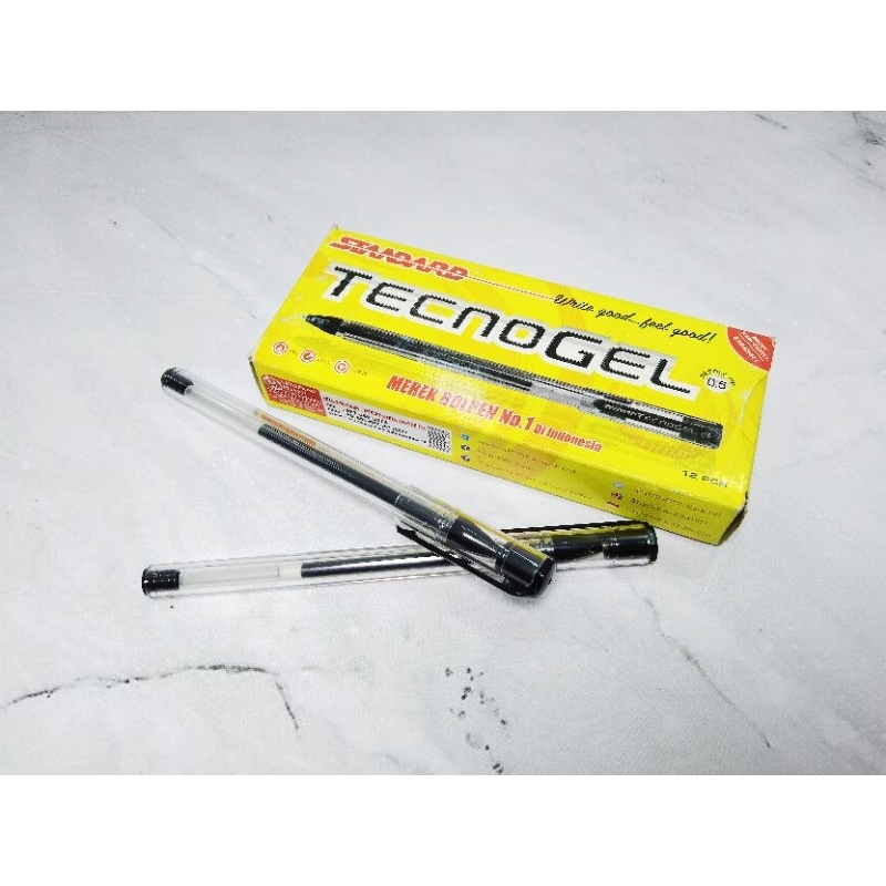 

PENA STANDARD TECNOGEL HITAM ISI 12 PCS / BALLPOINT TECNOGEL 0.5 MM - STANDARD