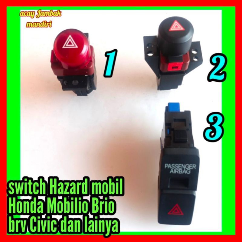 switch Hazard mobil Honda Mobilio Brio brv Civic dan lainya