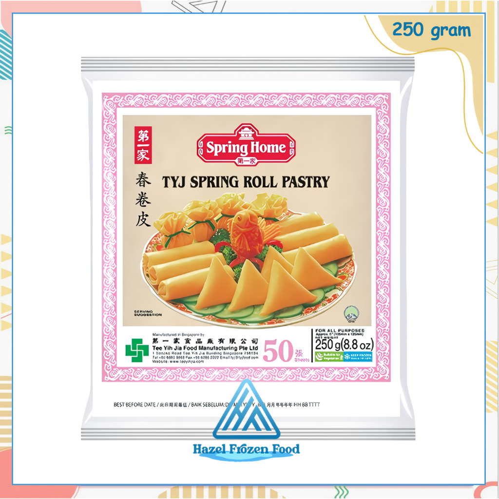 TYJ Spring Roll Pastry 50 sheet / Kulit Pangsit 250 g Frozen Food Karawang