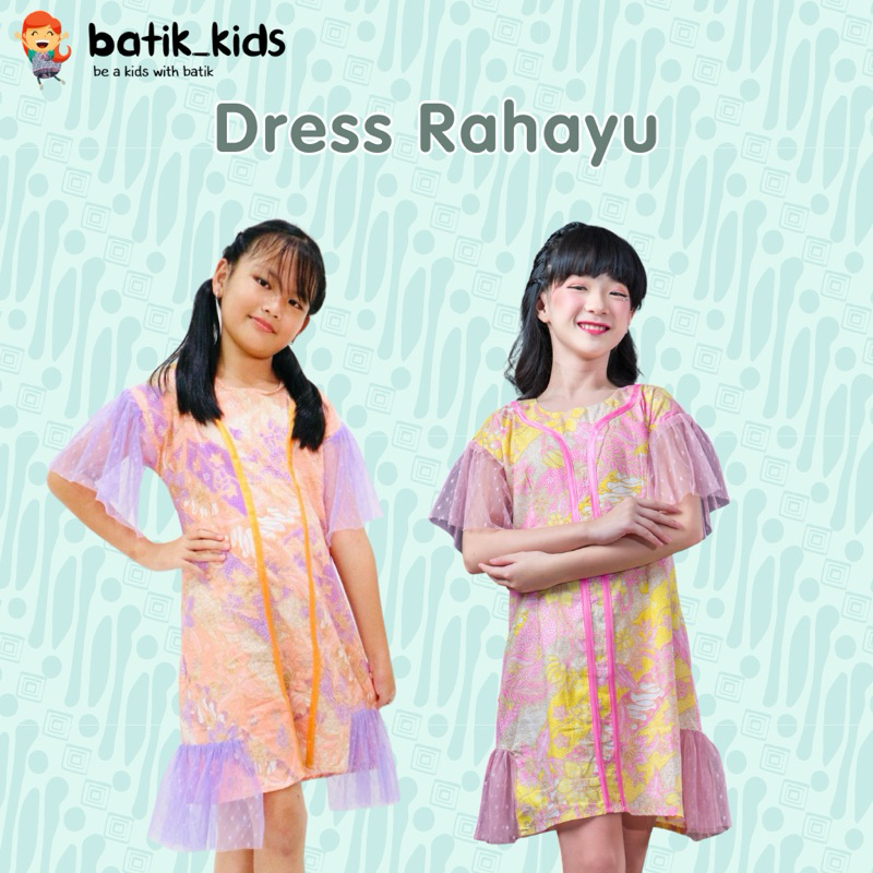 BATIK KIDS Dress Batik Anak Rahayu With Rumble Tile Kesan Unik dan Mewah Katun Halus
