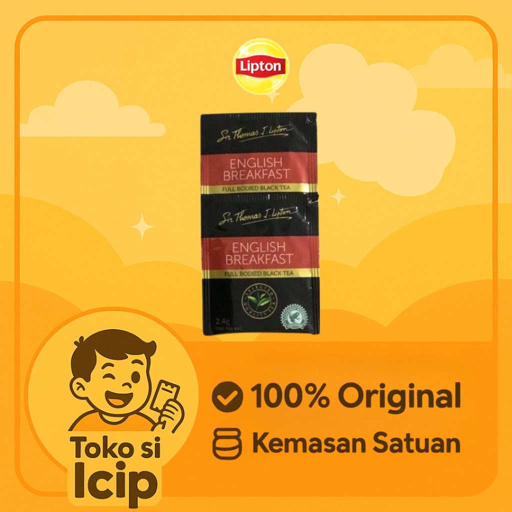 

[Sachet] Lipton STL English Breakfast Teh Hitam Celup 2.4gr Eceran Original BPOM