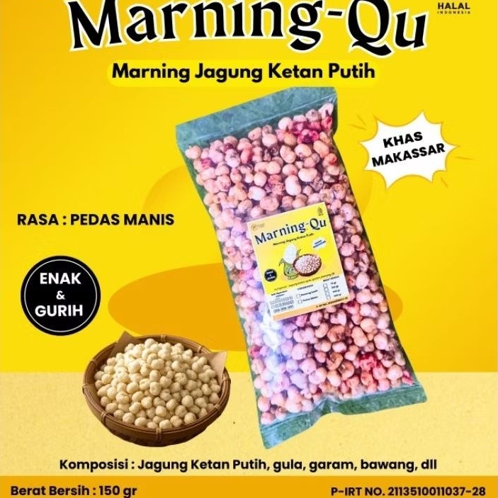 

Marning Jagung Ketan/Pulut Istimewa Enak dan Renyah Cemilan Nagih - Snack Pedas - Food, Manis, Makanan, Keripik, Jajanan, Asin, Makanan Kering