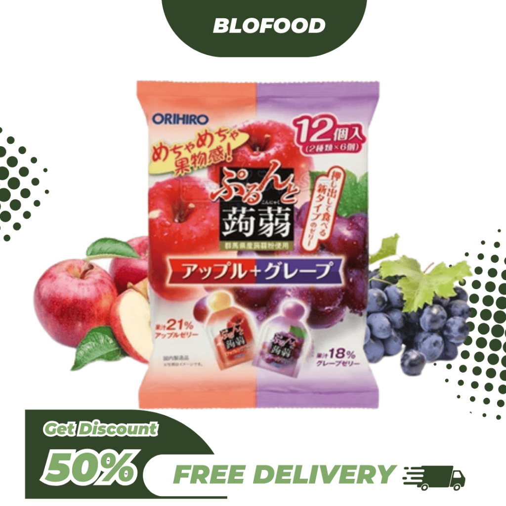

BF.ID Orihiro Konyaku Jelly Pouch : Apple + Grape 240g (12 pcs x 20 Gram)