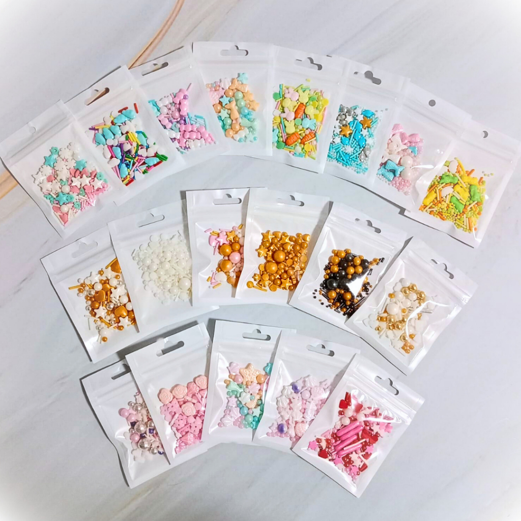 

Edible Sprinkle Candy Mutiara, Hati, Dekorasi Cake Ice Cream Hiasan Topping Kue 10gr