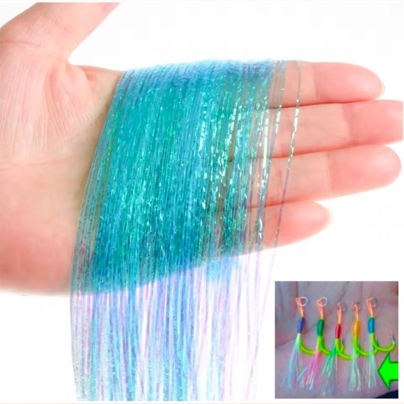 Bulu mutiara kilat umpan pancing assist hook bulu kotrek bulu umpan sabiki umpan bulu mutiara kenzi 