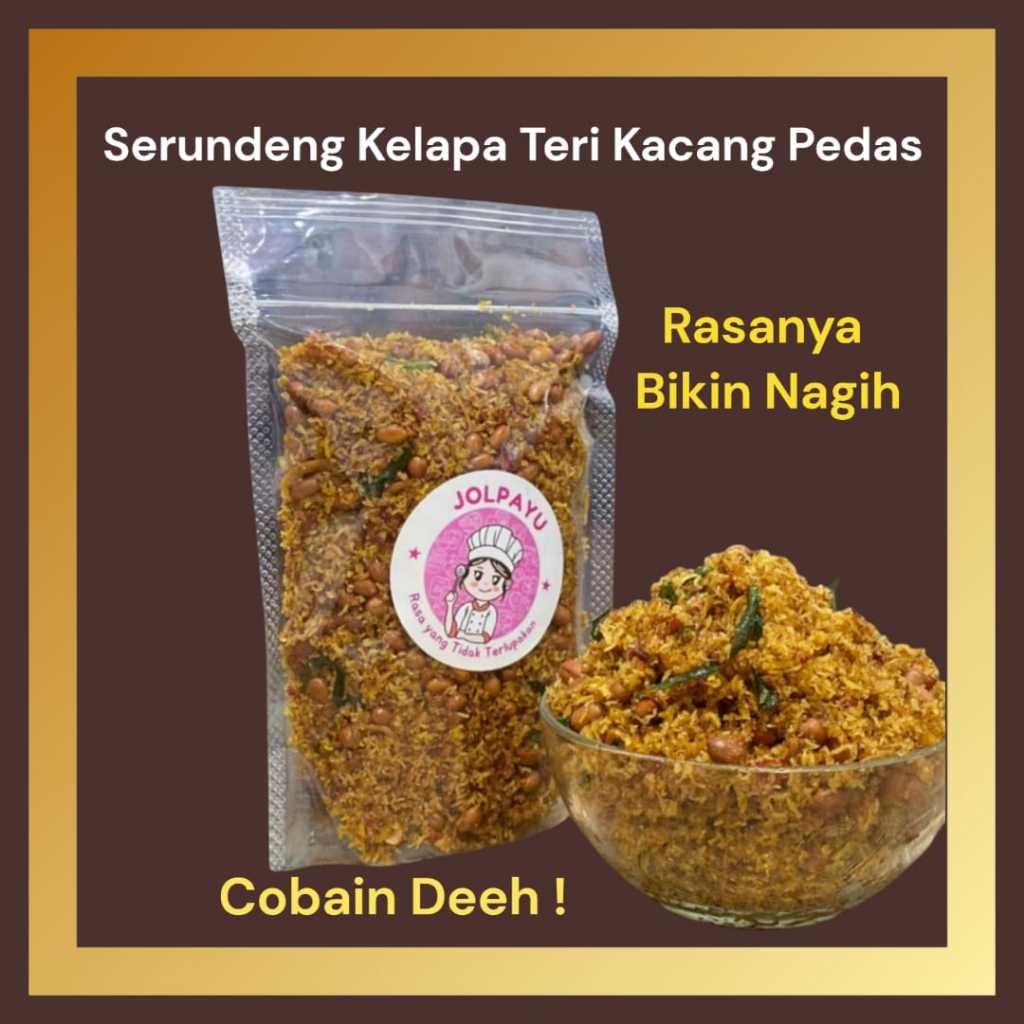 

Serundeng Kelapa Pedas Manis Daun Jeruk Teri Kacang Halal Khas Bandung