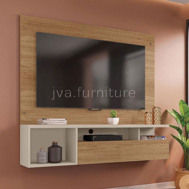 Backdrop Tv Rak Tv Gantung  Rak Tv Dinding Melayang Minimalis