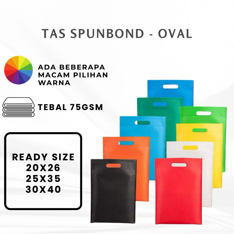 

Tas Belanja Spunbond Goodie Bag Oval Ukuran 20x26