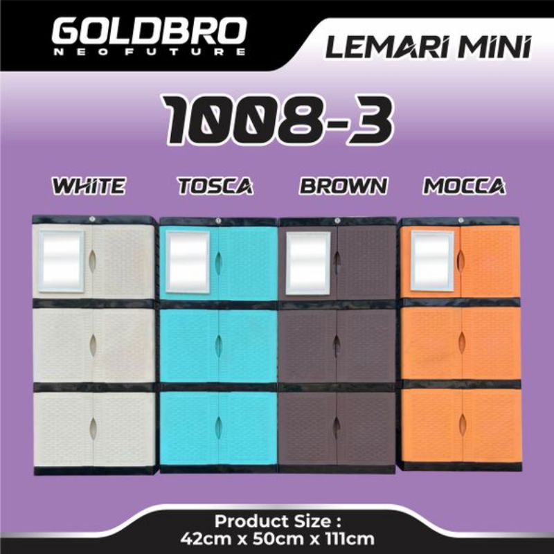 LEMARI PLASTIK 3 SUSUN KACA / LEMARI PLASTIK 3 SUSUN