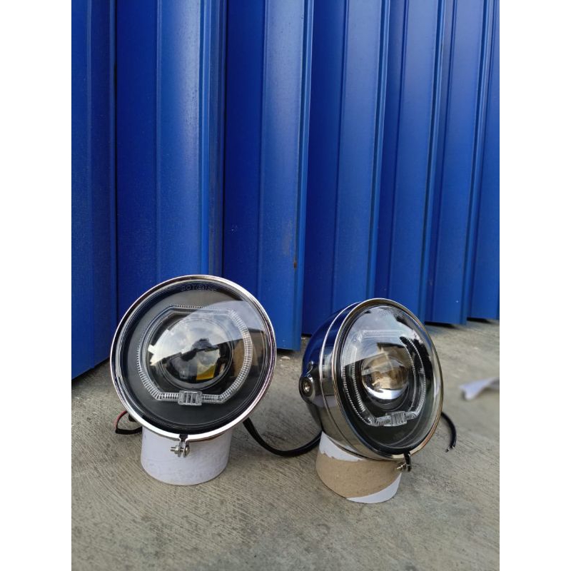 LAMPU DEPAN BILED  UKURAN 5,75 SET BATOK L2G CHROME  PNP CB GL