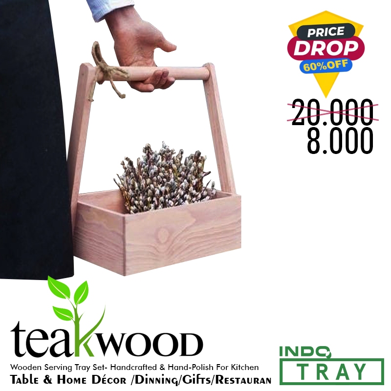 Nampan Keranjang Nampan Kayu Kotak